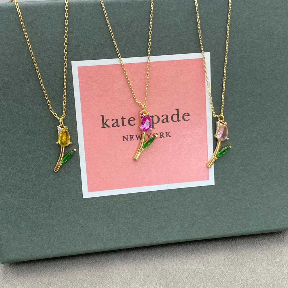 kate spade Colorful CZ Tulip Metal Necklace